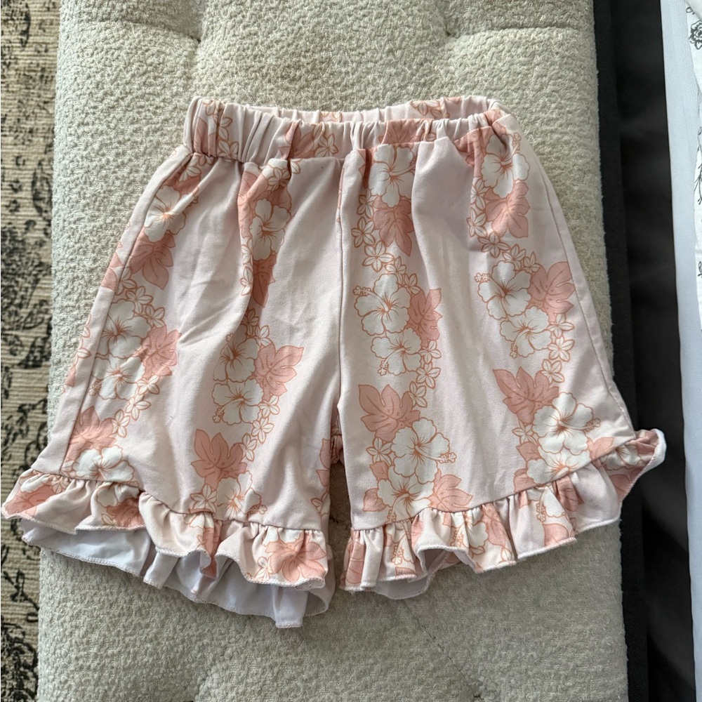 Floral Ruffle Hem Women Shorts
